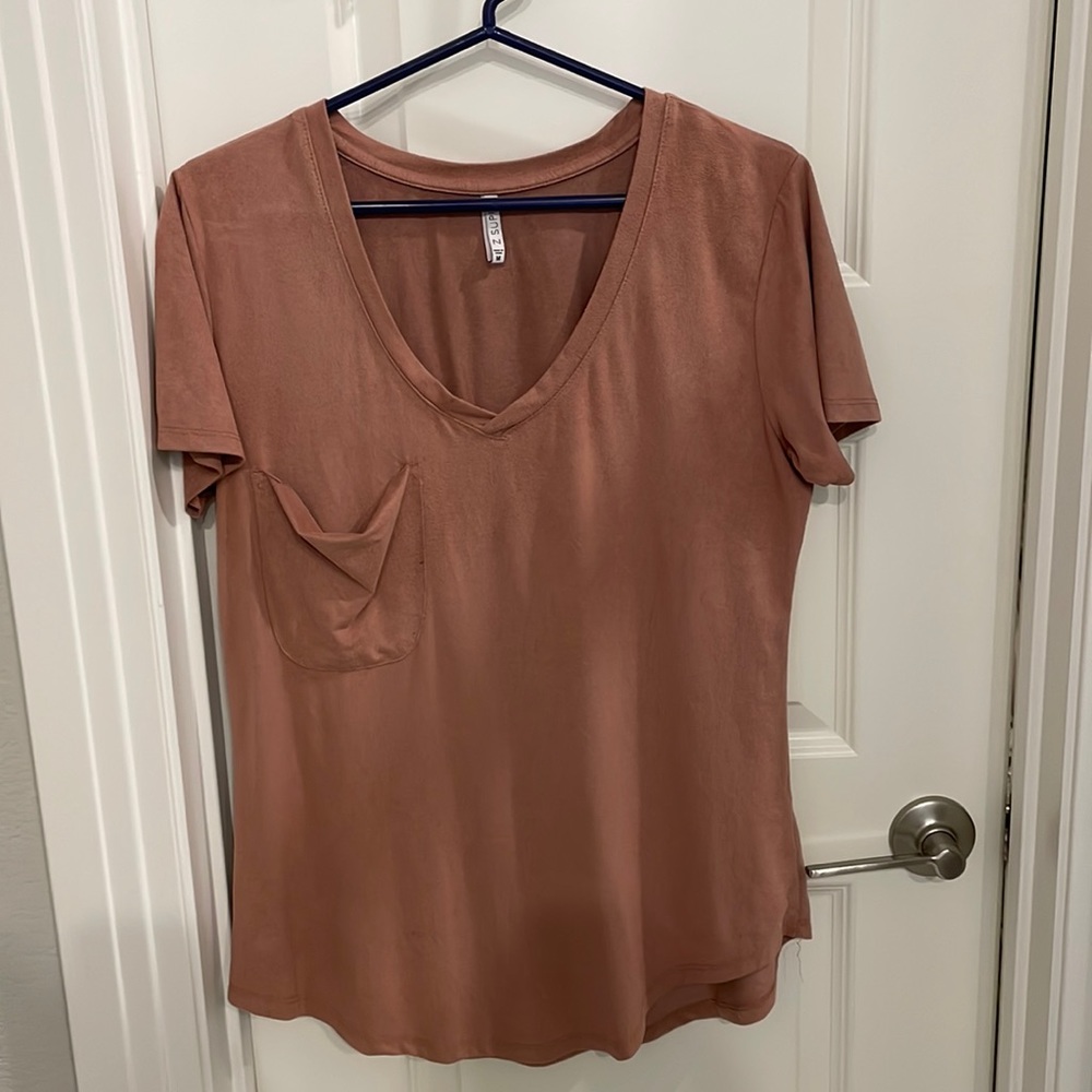 Z Supply pocket tee. Size M. Kind of like a soft suede material. Dark mauve.